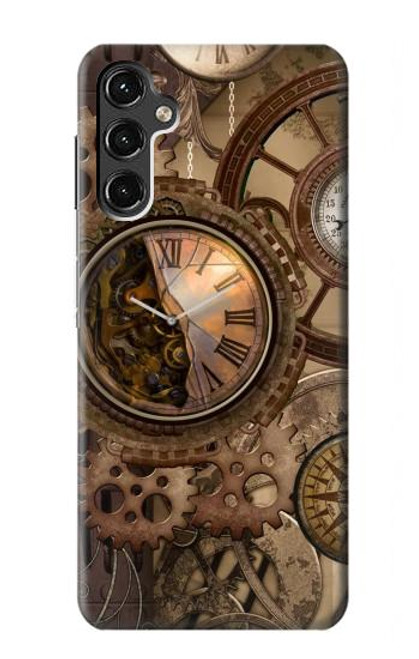 W3927 Compass Clock Gage Steampunk Hard Case and Leather Flip Case For Samsung Galaxy A14 5G