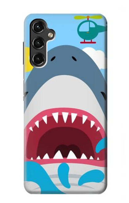 W3947 Shark Helicopter Cartoon Hard Case and Leather Flip Case For Samsung Galaxy A14 5G
