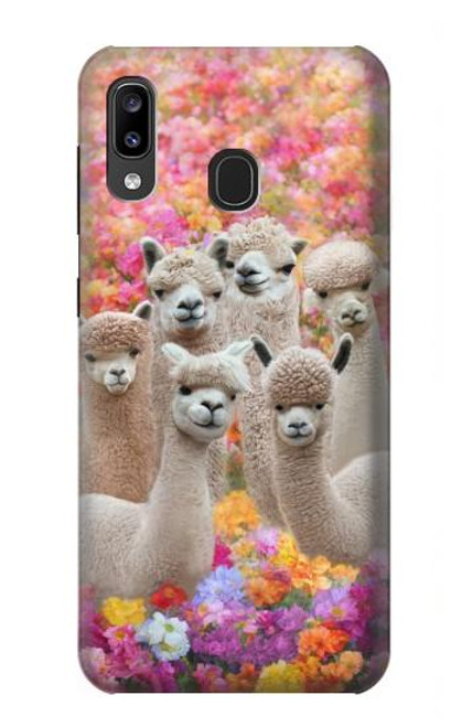 W3916 Alpaca Family Baby Alpaca Hard Case and Leather Flip Case For Samsung Galaxy A20, Galaxy A30