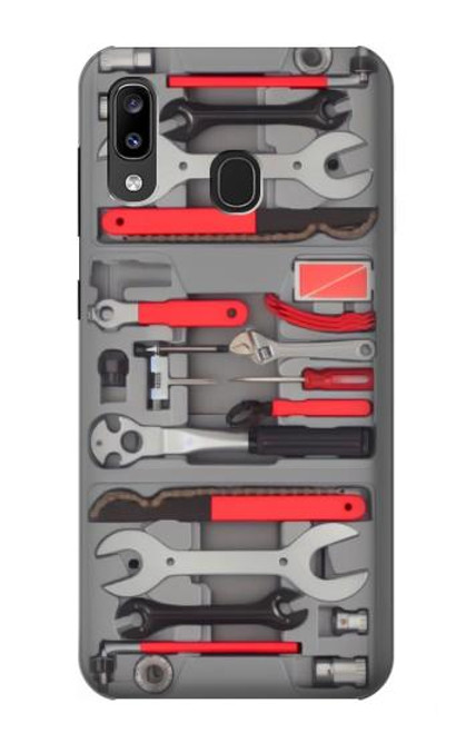 W3921 Bike Repair Tool Graphic Paint Hard Case and Leather Flip Case For Samsung Galaxy A20, Galaxy A30