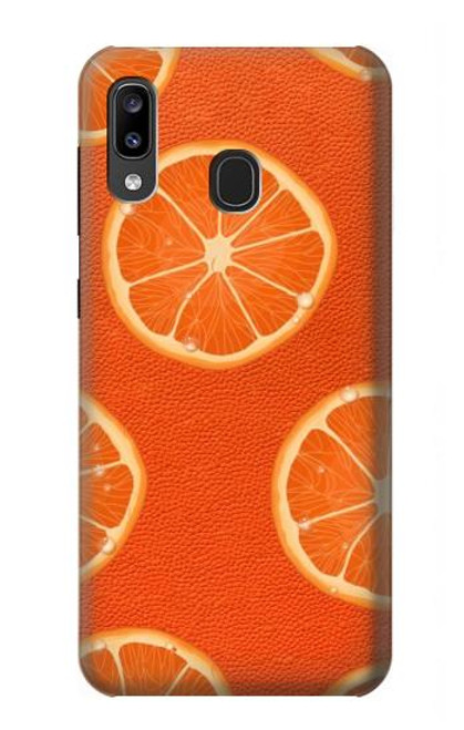 W3946 Seamless Orange Pattern Hard Case and Leather Flip Case For Samsung Galaxy A20, Galaxy A30