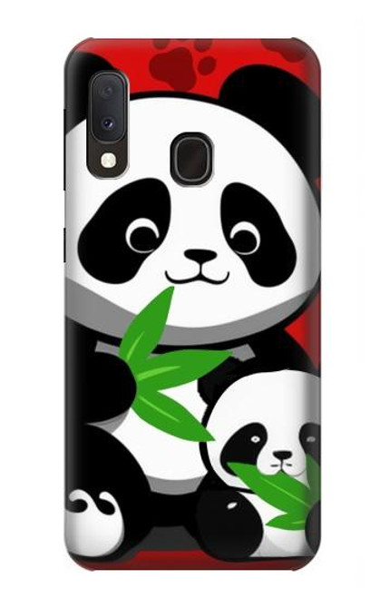 W3929 Cute Panda Eating Bamboo Hard Case and Leather Flip Case For Samsung Galaxy A20e