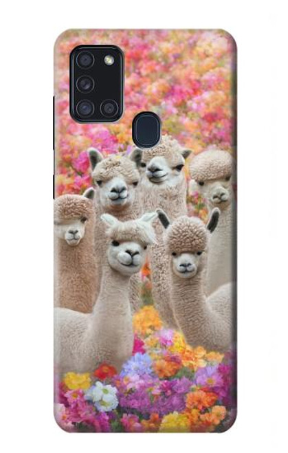 W3916 Alpaca Family Baby Alpaca Hard Case and Leather Flip Case For Samsung Galaxy A21s