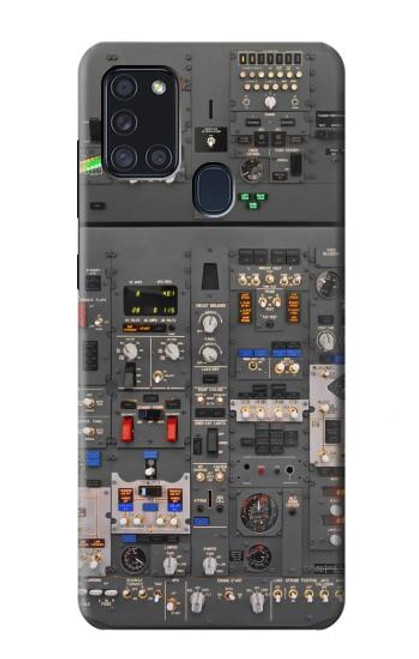 W3944 Overhead Panel Cockpit Hard Case and Leather Flip Case For Samsung Galaxy A21s