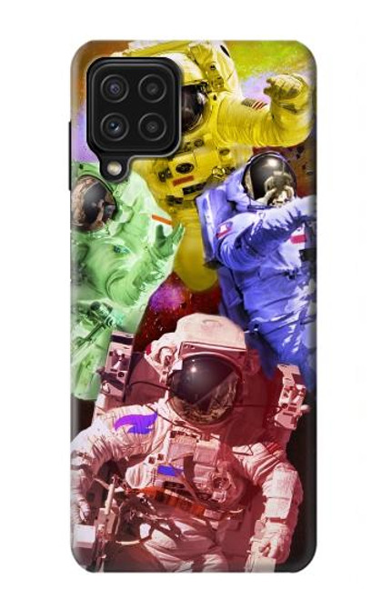 W3914 Colorful Nebula Astronaut Suit Galaxy Hard Case and Leather Flip Case For Samsung Galaxy A22 4G