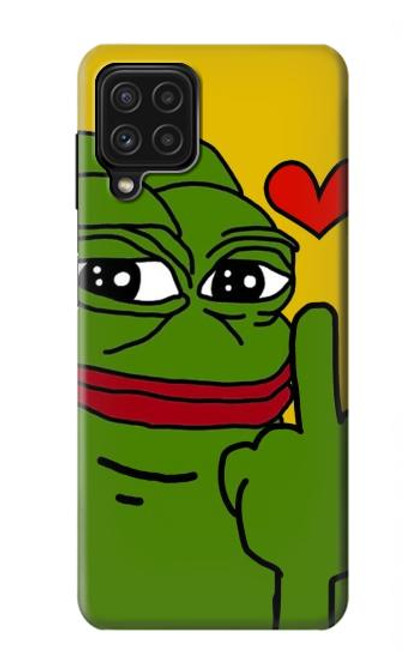 W3945 Pepe Love Middle Finger Hard Case and Leather Flip Case For Samsung Galaxy A22 4G
