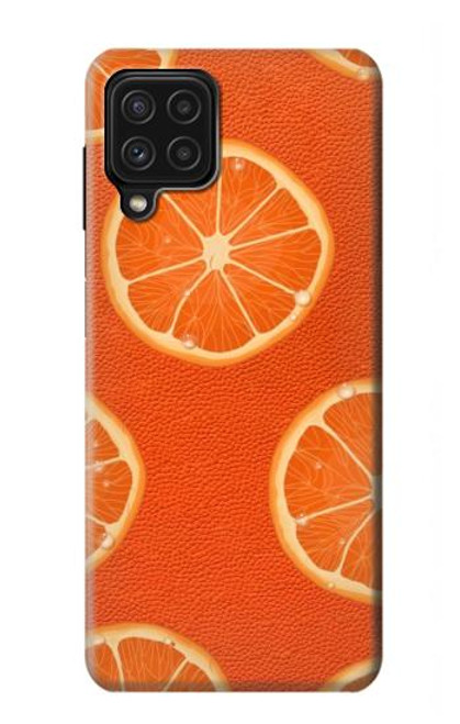 W3946 Seamless Orange Pattern Hard Case and Leather Flip Case For Samsung Galaxy A22 4G