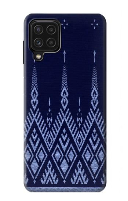 W3950 Textile Thai Blue Pattern Hard Case and Leather Flip Case For Samsung Galaxy A22 4G