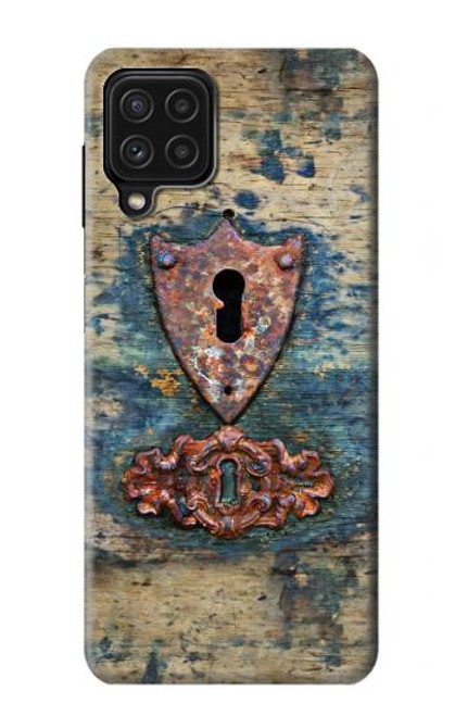 W3955 Vintage Keyhole Weather Door Hard Case and Leather Flip Case For Samsung Galaxy A22 4G