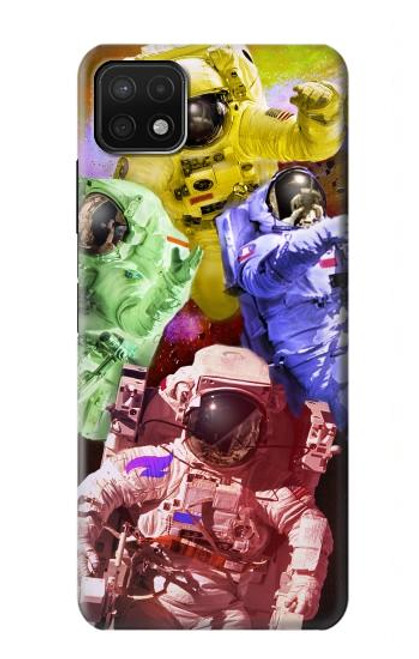 W3914 Colorful Nebula Astronaut Suit Galaxy Hard Case and Leather Flip Case For Samsung Galaxy A22 5G