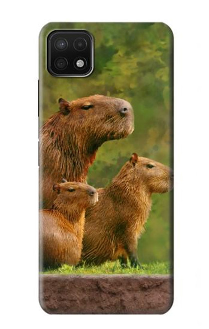 W3917 Capybara Family Giant Guinea Pig Hard Case and Leather Flip Case For Samsung Galaxy A22 5G