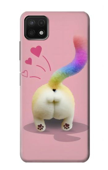 W3923 Cat Bottom Rainbow Tail Hard Case and Leather Flip Case For Samsung Galaxy A22 5G