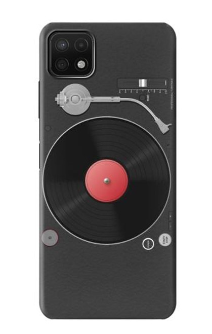 W3952 Turntable Vinyl Record Player Graphic Hard Case and Leather Flip Case For Samsung Galaxy A22 5G