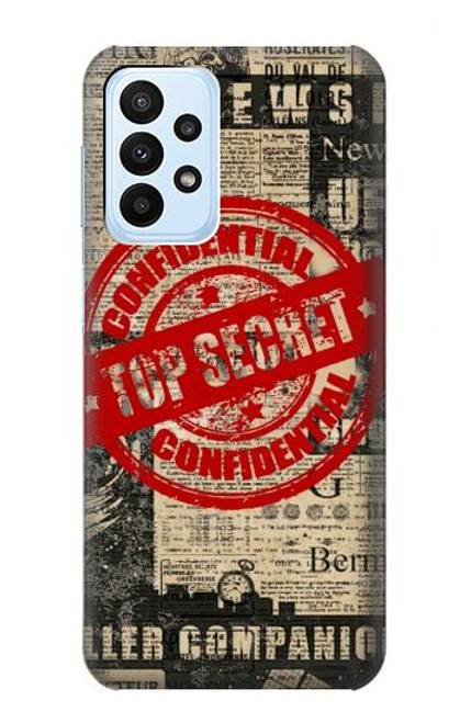 W3937 Text Top Secret Art Vintage Hard Case and Leather Flip Case For Samsung Galaxy A23