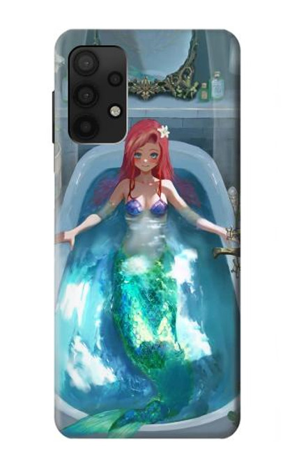 W3911 Cute Little Mermaid Aqua Spa Hard Case and Leather Flip Case For Samsung Galaxy A32 4G
