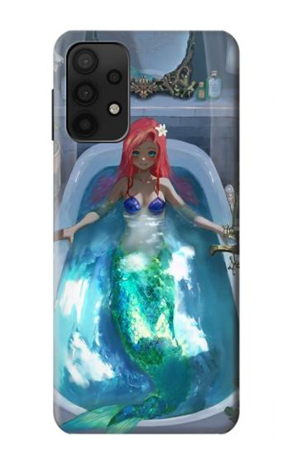 W3912 Cute Little Mermaid Aqua Spa Hard Case and Leather Flip Case For Samsung Galaxy A32 5G