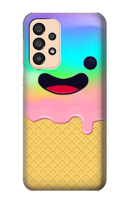 W3939 Ice Cream Cute Smile Hard Case and Leather Flip Case For Samsung Galaxy A33 5G