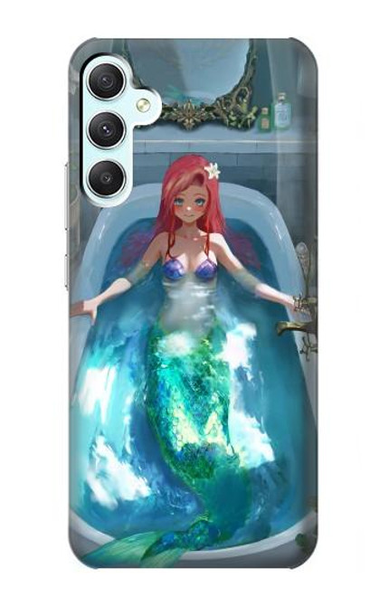 W3911 Cute Little Mermaid Aqua Spa Hard Case and Leather Flip Case For Samsung Galaxy A34 5G