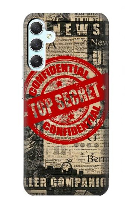 W3937 Text Top Secret Art Vintage Hard Case and Leather Flip Case For Samsung Galaxy A34 5G