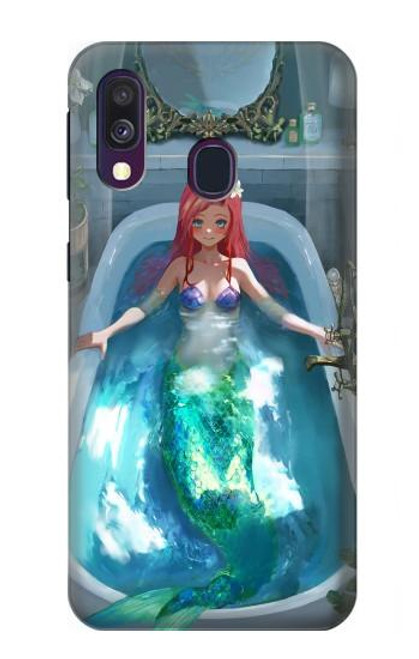 W3911 Cute Little Mermaid Aqua Spa Hard Case and Leather Flip Case For Samsung Galaxy A40