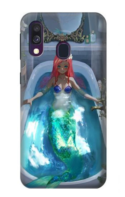 W3912 Cute Little Mermaid Aqua Spa Hard Case and Leather Flip Case For Samsung Galaxy A40
