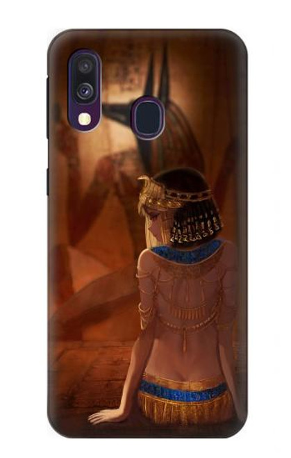 W3919 Egyptian Queen Cleopatra Anubis Hard Case and Leather Flip Case For Samsung Galaxy A40