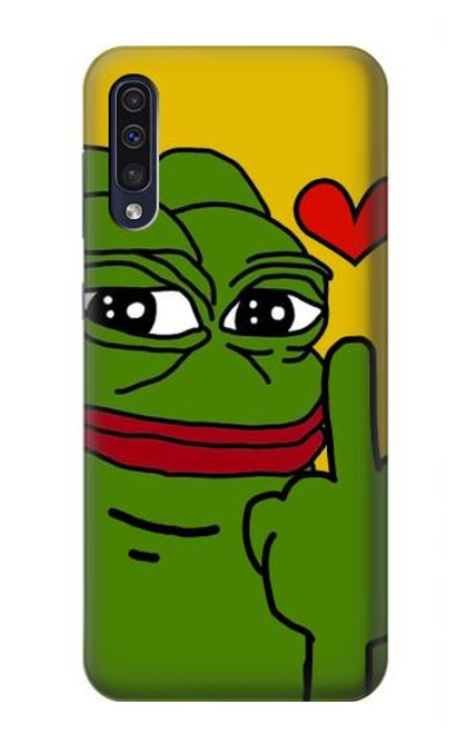 W3945 Pepe Love Middle Finger Hard Case and Leather Flip Case For Samsung Galaxy A50