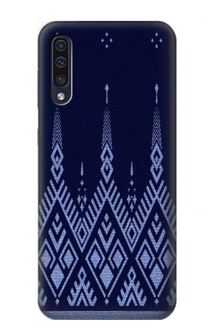 W3950 Textile Thai Blue Pattern Hard Case and Leather Flip Case For Samsung Galaxy A50