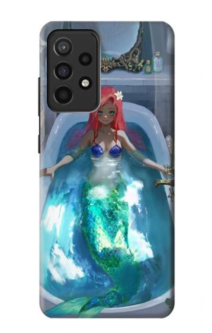W3912 Cute Little Mermaid Aqua Spa Hard Case and Leather Flip Case For Samsung Galaxy A52, Galaxy A52 5G