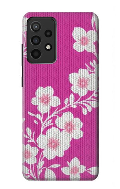W3924 Cherry Blossom Pink Background Hard Case and Leather Flip Case For Samsung Galaxy A52, Galaxy A52 5G