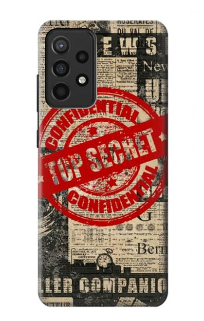 W3937 Text Top Secret Art Vintage Hard Case and Leather Flip Case For Samsung Galaxy A52, Galaxy A52 5G