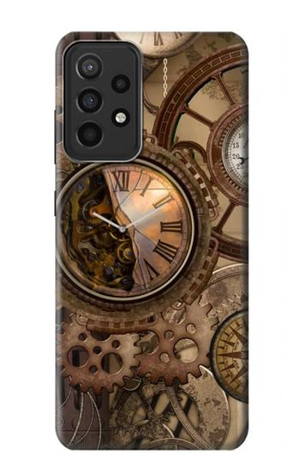 W3927 Compass Clock Gage Steampunk Hard Case and Leather Flip Case For Samsung Galaxy A52s 5G