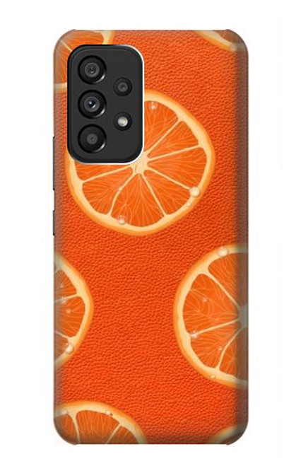 W3946 Seamless Orange Pattern Hard Case and Leather Flip Case For Samsung Galaxy A53 5G