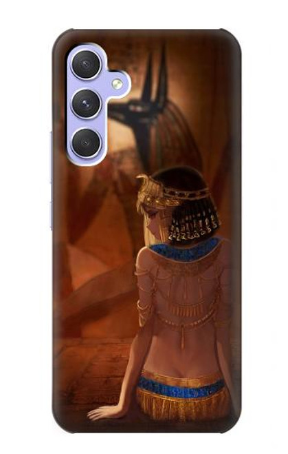 W3919 Egyptian Queen Cleopatra Anubis Hard Case and Leather Flip Case For Samsung Galaxy A54 5G