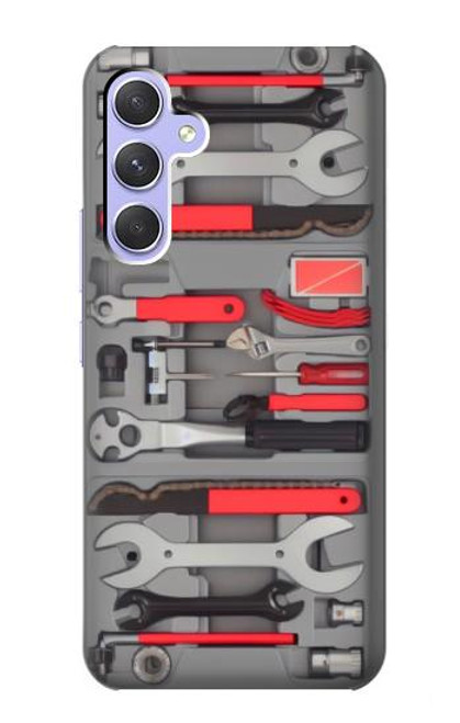 W3921 Bike Repair Tool Graphic Paint Hard Case and Leather Flip Case For Samsung Galaxy A54 5G