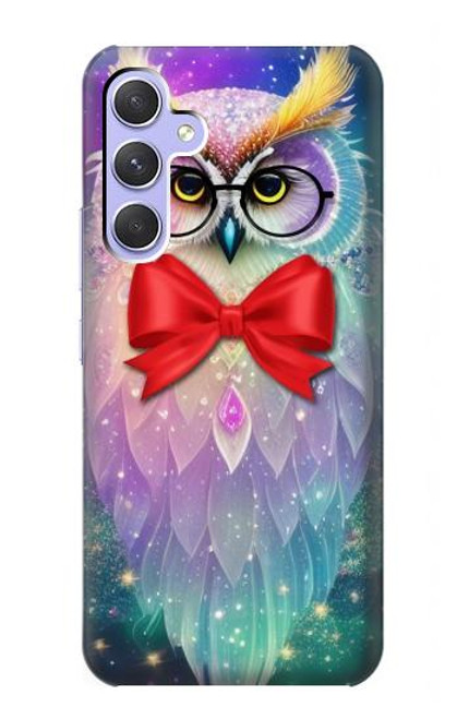 W3934 Fantasy Nerd Owl Hard Case and Leather Flip Case For Samsung Galaxy A54 5G