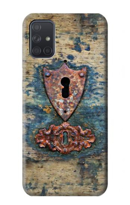 W3955 Vintage Keyhole Weather Door Hard Case and Leather Flip Case For Samsung Galaxy A71 5G