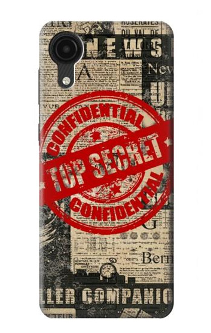 W3937 Text Top Secret Art Vintage Hard Case and Leather Flip Case For Samsung Galaxy A03 Core