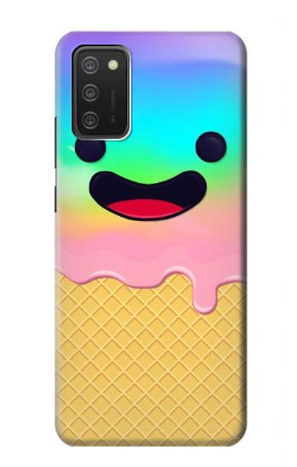 W3939 Ice Cream Cute Smile Hard Case and Leather Flip Case For Samsung Galaxy A03S