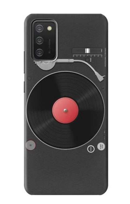 W3952 Turntable Vinyl Record Player Graphic Hard Case and Leather Flip Case For Samsung Galaxy A03S