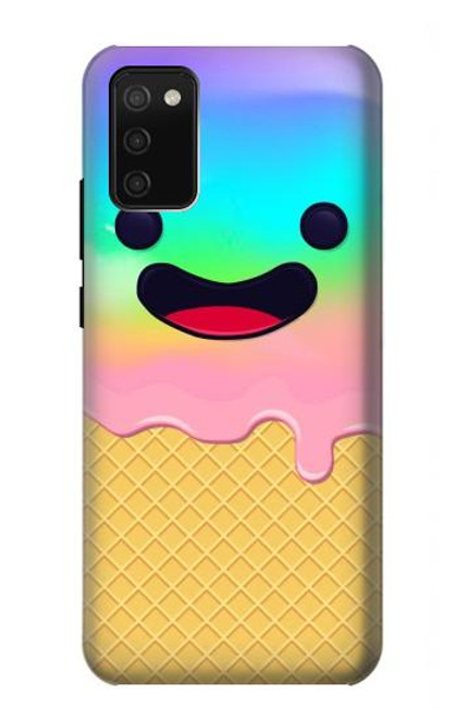 W3939 Ice Cream Cute Smile Hard Case and Leather Flip Case For Samsung Galaxy A02s, Galaxy M02s  (NOT FIT with Galaxy A02s Verizon SM-A025V)