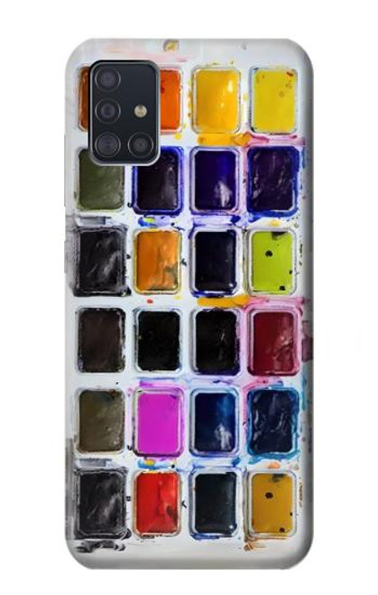 W3956 Watercolor Palette Box Graphic Hard Case and Leather Flip Case For Samsung Galaxy A51