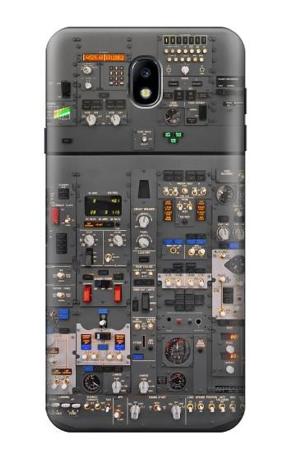 W3944 Overhead Panel Cockpit Hard Case and Leather Flip Case For Samsung Galaxy J7 (2018), J7 Aero, J7 Top, J7 Aura, J7 Crown, J7 Refine, J7 Eon, J7 V 2nd Gen, J7 Star