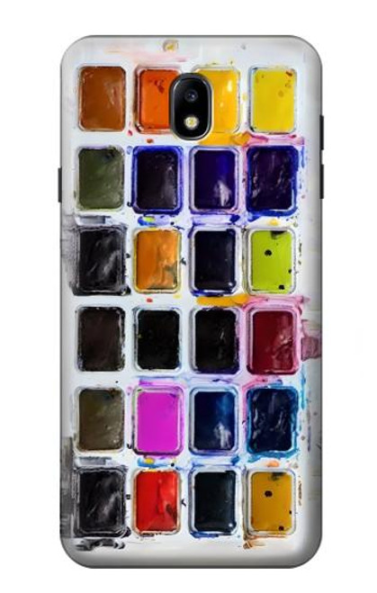 W3956 Watercolor Palette Box Graphic Hard Case and Leather Flip Case For Samsung Galaxy J7 (2018), J7 Aero, J7 Top, J7 Aura, J7 Crown, J7 Refine, J7 Eon, J7 V 2nd Gen, J7 Star