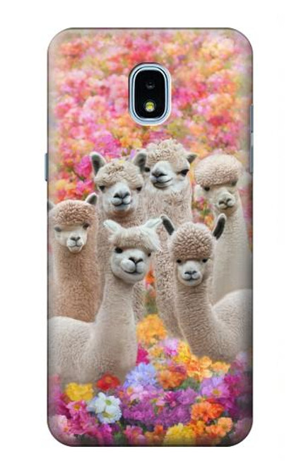 W3916 Alpaca Family Baby Alpaca Hard Case and Leather Flip Case For Samsung Galaxy J3 (2018), J3 Star, J3 V 3rd Gen, J3 Orbit, J3 Achieve, Express Prime 3, Amp Prime 3