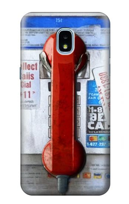 W3925 Collage Vintage Pay Phone Hard Case and Leather Flip Case For Samsung Galaxy J3 (2018), J3 Star, J3 V 3rd Gen, J3 Orbit, J3 Achieve, Express Prime 3, Amp Prime 3