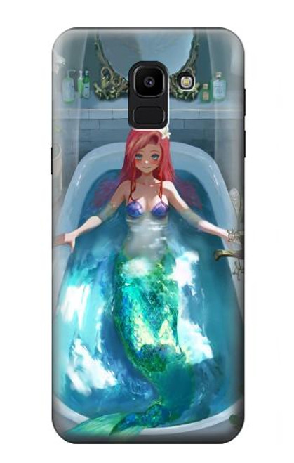 W3911 Cute Little Mermaid Aqua Spa Hard Case and Leather Flip Case For Samsung Galaxy J6 (2018)