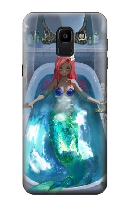 W3912 Cute Little Mermaid Aqua Spa Hard Case and Leather Flip Case For Samsung Galaxy J6 (2018)