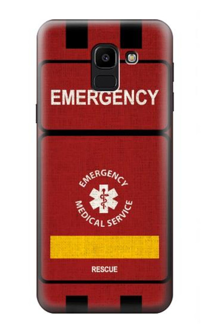 W3957 Emergency Medical Service Hard Case and Leather Flip Case For Samsung Galaxy J6 (2018)