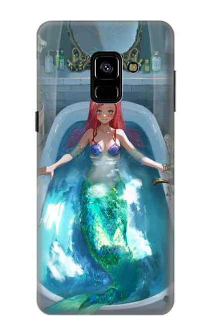 W3911 Cute Little Mermaid Aqua Spa Hard Case and Leather Flip Case For Samsung Galaxy A8 (2018)
